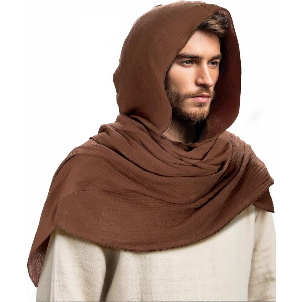 Medieval Renaissance Hooded Shawl Scarf Cape Unisex Cosplay Halloween Accessory